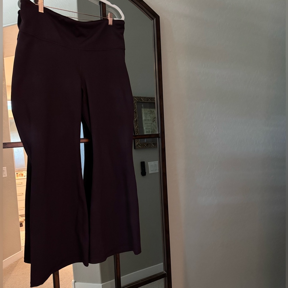 Fabletics Deep Maroon short Flare Leggings